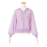 シアーリングジップニットパーカー