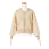 シアーリングジップニットパーカー