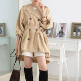 バックプリーツショートトレンチコート