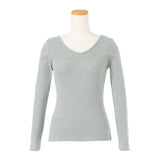 【メール便】バッククロスVネックリブトップス