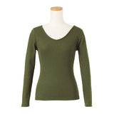 【メール便】バッククロスVネックリブトップス