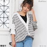 ツイード切り替えビッグシルエットジャケット