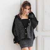 ツイード切り替えビッグシルエットジャケット