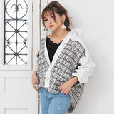 ツイード切り替えビッグシルエットジャケット