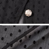 ドビードットデザインボタンシアーシャツ