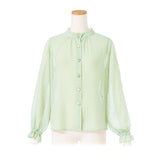 ドビードットデザインボタンシアーシャツ