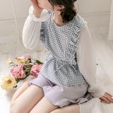 【メール便】肩フリルシフォン袖ブラウス