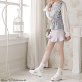 【メール便】肩フリルシフォン袖ブラウス