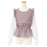 【メール便】肩フリルシフォン袖ブラウス