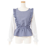 【メール便】肩フリルシフォン袖ブラウス