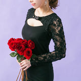 バラレースバスト開きタイトワンピース