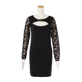 バラレースバスト開きタイトワンピース