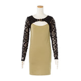 バラレースバスト開きタイトワンピース