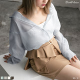 【メール便】ビッグシルエットオーガンジーシャツ