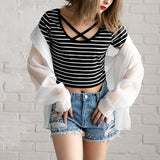 【メール便】ビッグシルエットオーガンジーシャツ