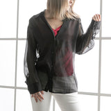 【メール便】ビッグシルエットオーガンジーシャツ