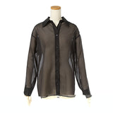 【メール便】ビッグシルエットオーガンジーシャツ