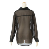 【メール便】ビッグシルエットオーガンジーシャツ