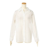 【メール便】ビッグシルエットオーガンジーシャツ