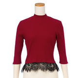 【メール便】バックレースアップ短丈リブトップス