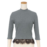 【メール便】バックレースアップ短丈リブトップス