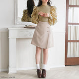 【メール便】袖フラワー刺繍リブトップス【C】