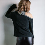 【メール便】肩あきレイヤードカットソートップス【C】