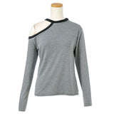 【メール便】肩あきレイヤードカットソートップス【C】