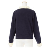 パールボタンレース衿カーデ【C】