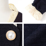 パールボタンレース衿カーデ【C】