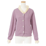 パールボタンレース衿カーデ【C】