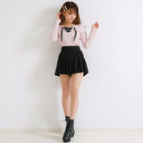 【メール便】ロゴテープレースアップリブトップス