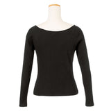 【メール便】ロゴテープレースアップリブトップス