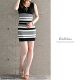 【メール便】フロントジップノースリーブニットワンピース