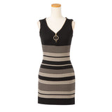 【メール便】フロントジップノースリーブニットワンピース