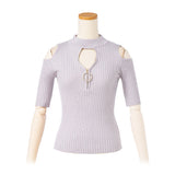 【メール便】バスト開きリングジッププチハイオフショルトップス