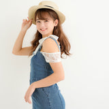 【メール便】ワンショルダー総レーストップス