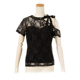 【メール便】ワンショルダー総レーストップス