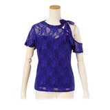 【メール便】ワンショルダー総レーストップス