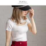 【メール便】バスト開きプチハイ半袖トップス【ニット】