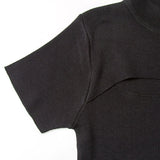 【メール便】バスト開きプチハイ半袖トップス【ニット】