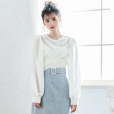 【メール便】レイヤード風長袖ブラウス