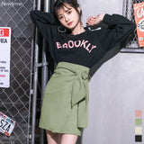 【メール便】ベルト縛りタイトスカート【韓国セレクト】