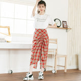 チェック柄シャーリングタイトスカート