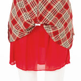 チェック柄シャーリングタイトスカート