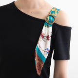 スカーフ付きワンショルリブトップス