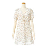 【メール便】花柄シャーリングワンピース