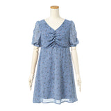 【メール便】花柄シャーリングワンピース