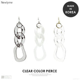 トリプルフープクリアカラーピアス