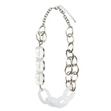 チェーンディテイルクリアミックスネックレス